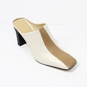 Aeyde Jude Colorblock Square Toe Leather Mules Size 37